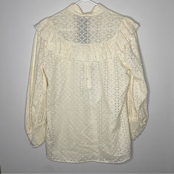 NWT New Johanna Ortiz Ecru Endless Curiosity Long Sleeve Ruffle Blouse Size 4 - Picture 13 of 13